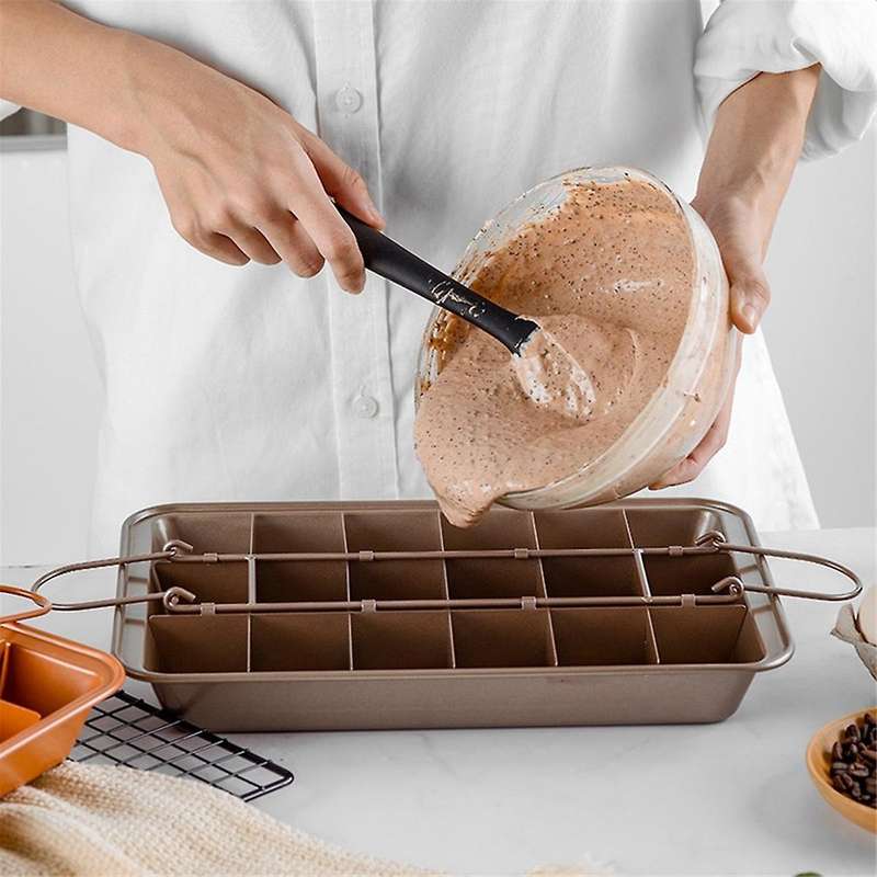 -pan with Dividers,nonstick Baking Loaf Pan Baking Pan Baking Pan,18 Pre-cut Square- for Cake
