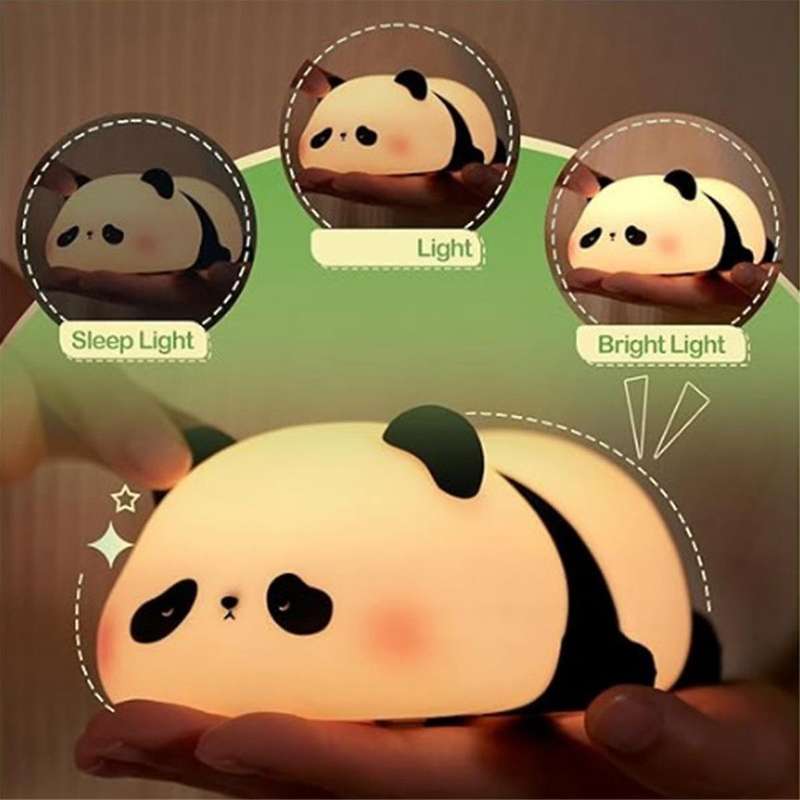 Panda Night Light,food Grade Silicone,rechargeable,tap Fun Lamp for Room,adjustable Brightness,cute