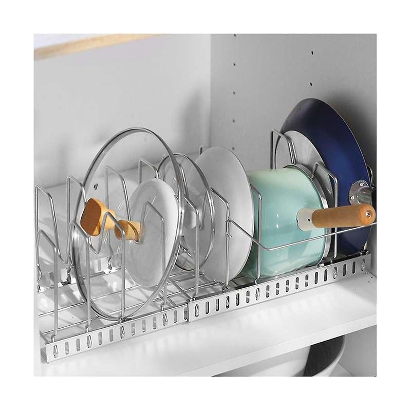 Pan Organiser Rack Pot Lid Organizers with Dividers Expandable Pot Pan Lid Rack Bakeware Storage Org