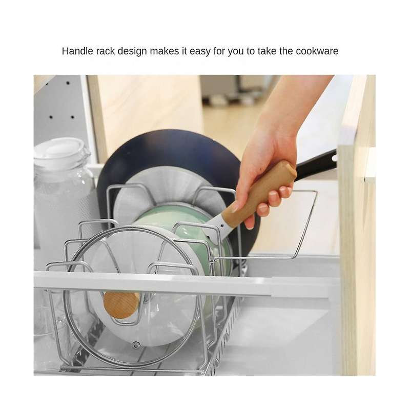 Pan Organiser Rack Pot Lid Organizers with Dividers Expandable Pot Pan Lid Rack Bakeware Storage Org