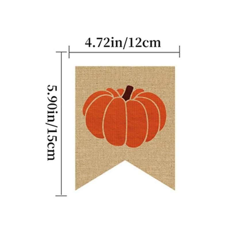 Paper Fall Flag String Thanksgiving Maple Leaf Pumpkin Banner Letter Pull Flag Thanksgiving Decorati
