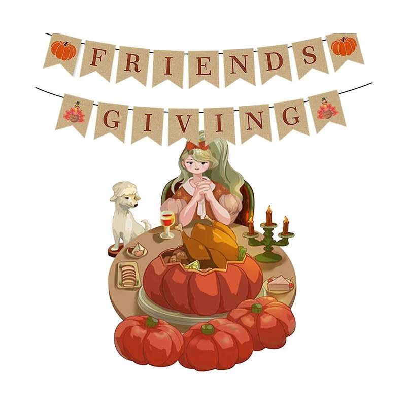 Paper Fall Flag String Thanksgiving Maple Leaf Pumpkin Banner Letter Pull Flag Thanksgiving Decorati