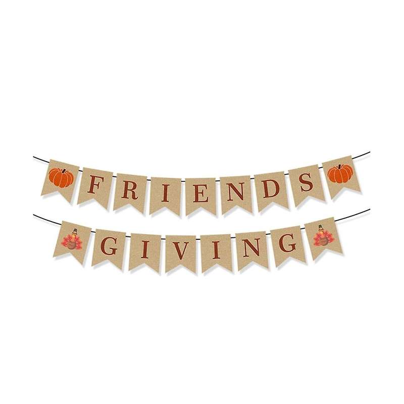 Paper Fall Flag String Thanksgiving Maple Leaf Pumpkin Banner Letter Pull Flag Thanksgiving Decorati