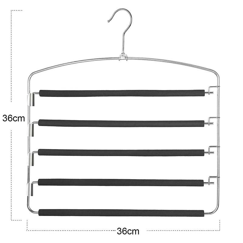 Pants Hangers 5 Layers Metal Hangers Non-slip Compatible Pants and Clothes