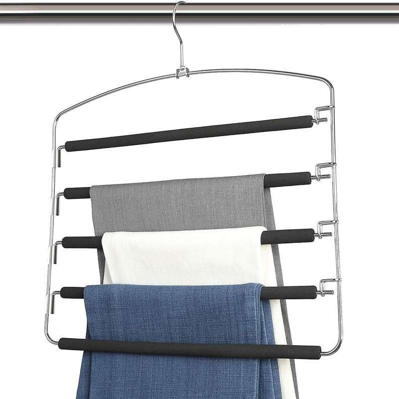 Pants Hangers 5 Layers Metal Hangers Non-slip Compatible Pants and Clothes