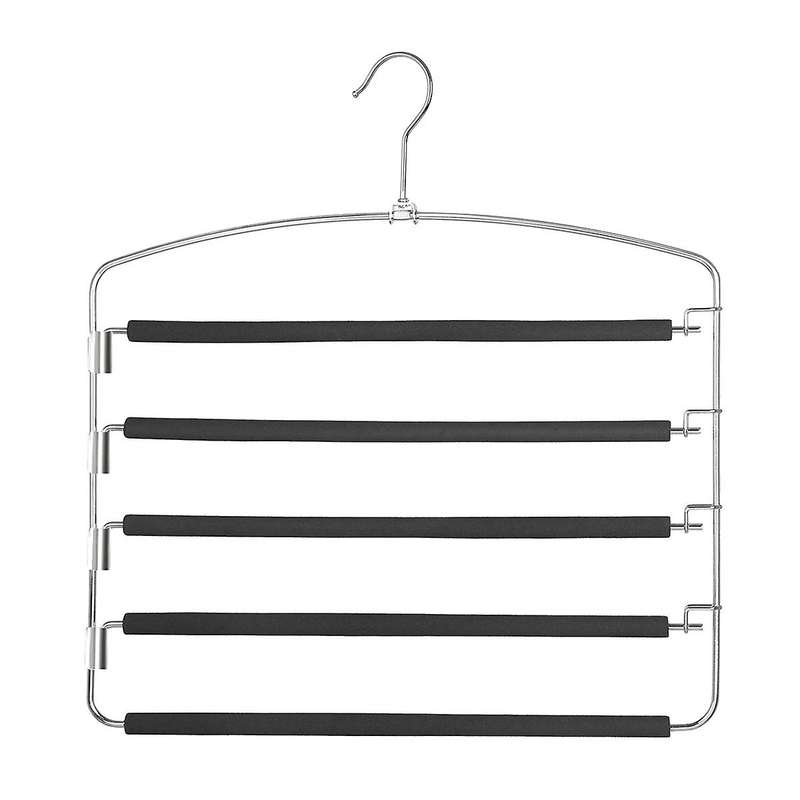 Pants Hangers 5 Layers Metal Hangers Non-slip Compatible Pants and Clothes