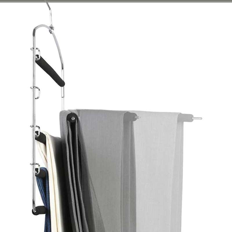 Pants Hangers 5 Layers Metal Hangers Non-slip Compatible Pants and Clothes