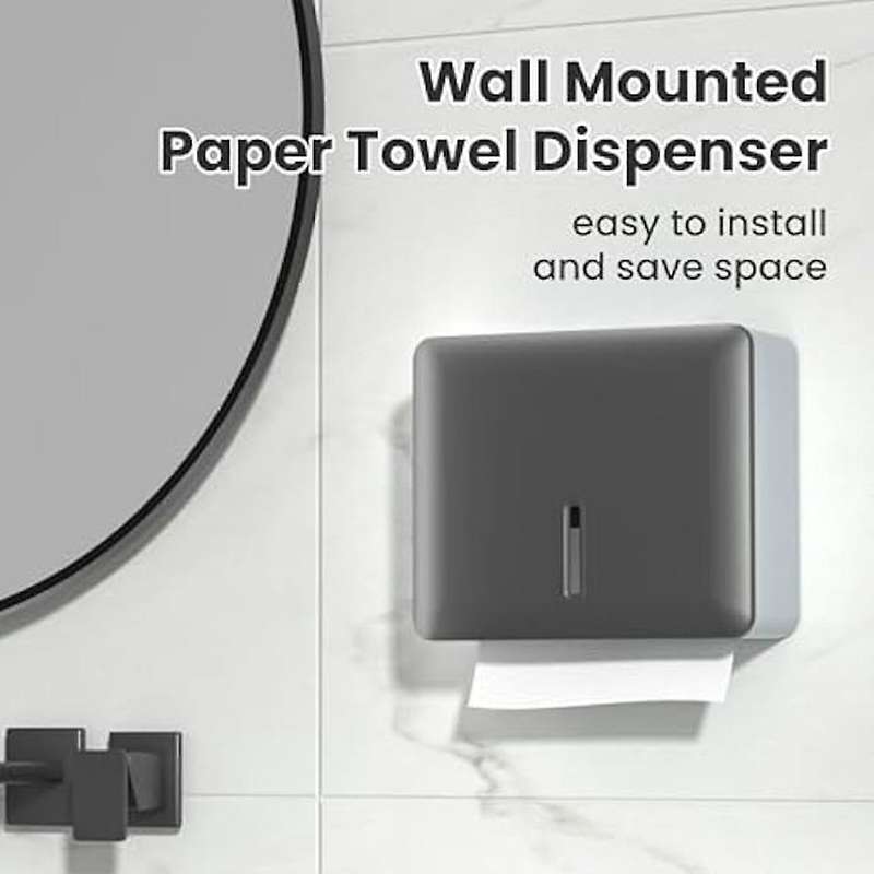 Paper Towel Dispenser Wall Mount Hand Towel Dispenser Commercial Bathroom Multifold Fold Paper Hand