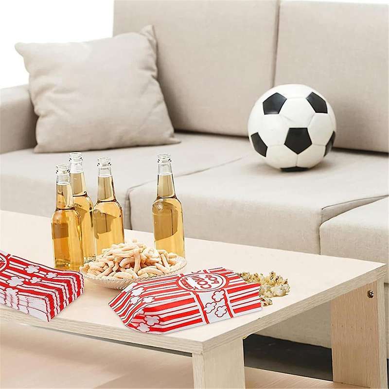 Paper Popcorn Bags Leak-Proof Grease Resistant Popcorn Bags Disposable Paper Popcorn Container for P