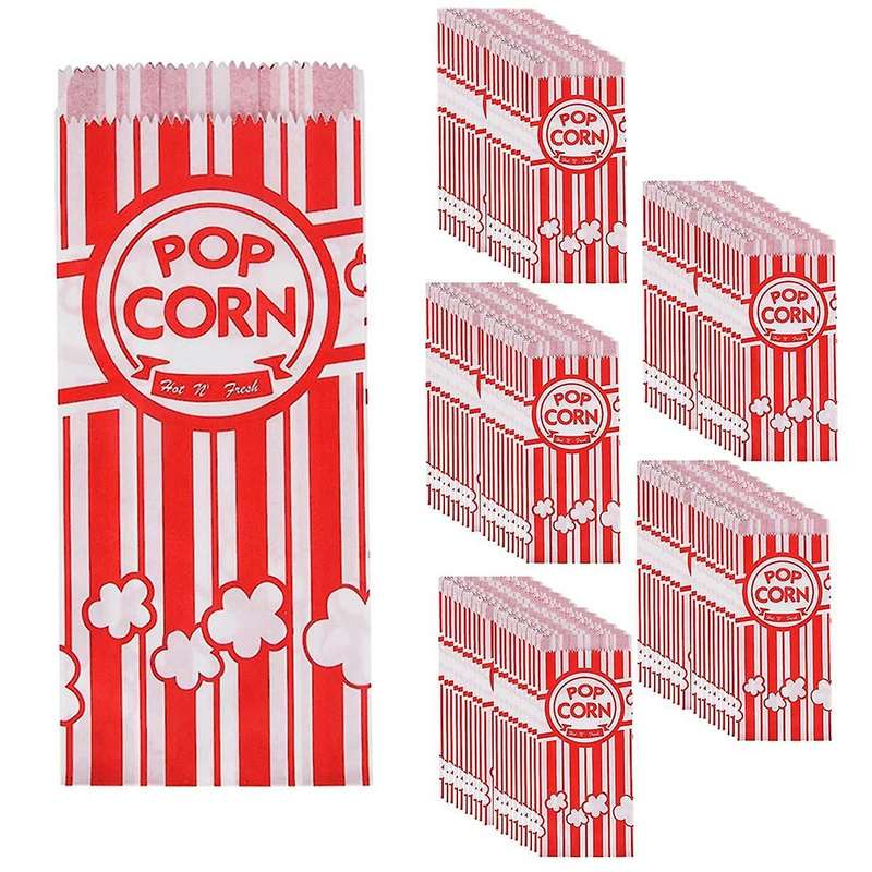 Paper Popcorn Bags Leak-Proof Grease Resistant Popcorn Bags Disposable Paper Popcorn Container for P