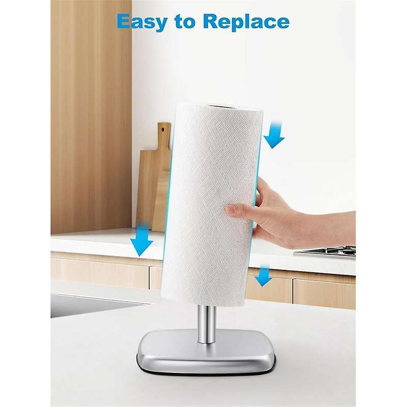 Paper Towel Holder for Countertop, Standing Kitchen Roll Holder with Suction Cups, Non- Paper Towel