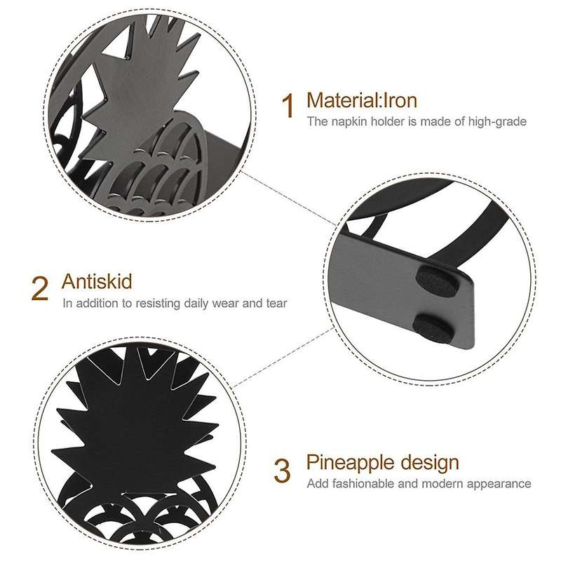 Papertowel Dispenser Desktop Tissue Rack Metal Pineapples Napkin Stand Paper Napkin Holder