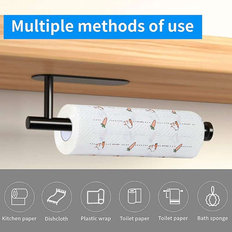 Paper Towel Holder Under Cabinet Paper Towel Rack Stainless Steel Wall Mount Towel Paper Holder For