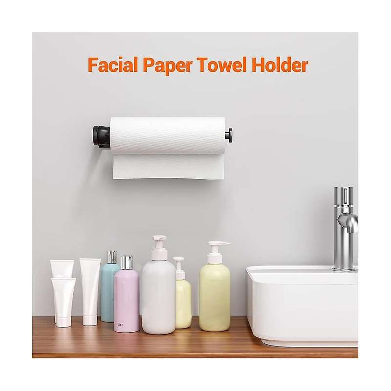 Paper Towel Holder Under Cabinet Single Hand Operable Wall Mount Paper Towel Holder with Damping Eff