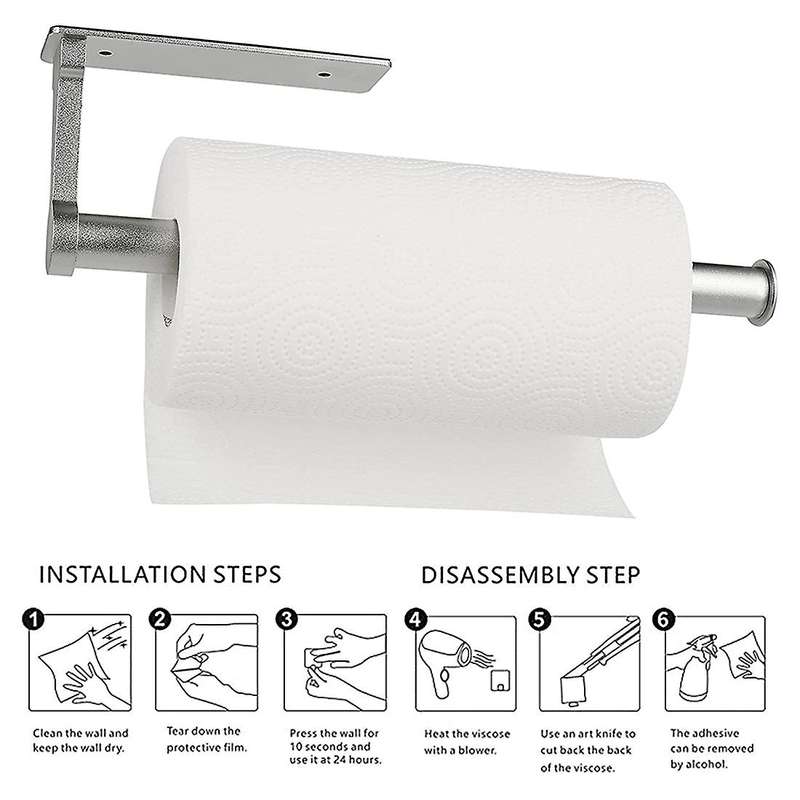 Paper Towel Holder,Paper Towel Holder Under Cabinet ,Aluminum Alloy Paper Towel Holder Sturdy and D