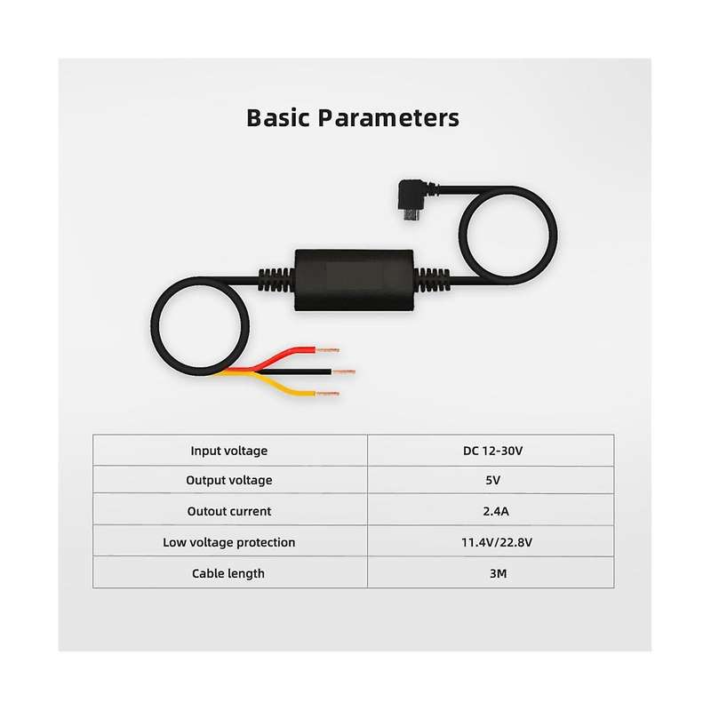Parking Surveillance Cable for 4k A800 A800s Wide A500 A500s for Car Dvr 24h Parking Monitor Hardwi