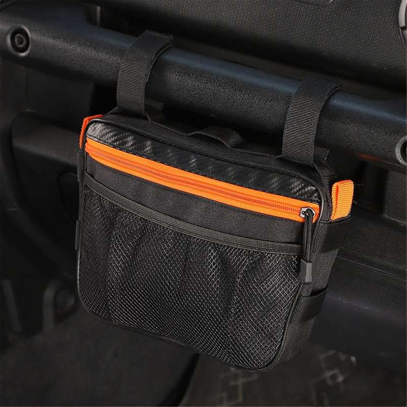 Passenger Grab Handle Storage Bag Multi- Pouch Organizer Bag for Wrangler CJ YJ TJ JK JL JT & UTV