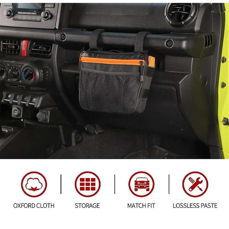 Passenger Grab Handle Storage Bag Multi- Pouch Organizer Bag for Wrangler CJ YJ TJ JK JL JT & UTV