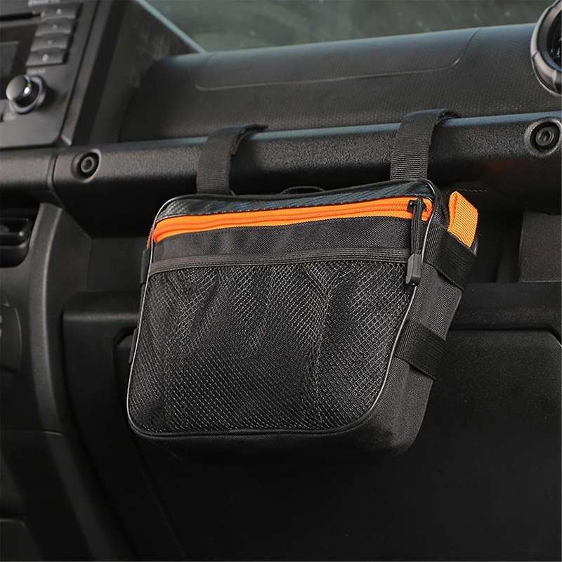 Passenger Grab Handle Storage Bag Multi- Pouch Organizer Bag for Wrangler CJ YJ TJ JK JL JT & UTV