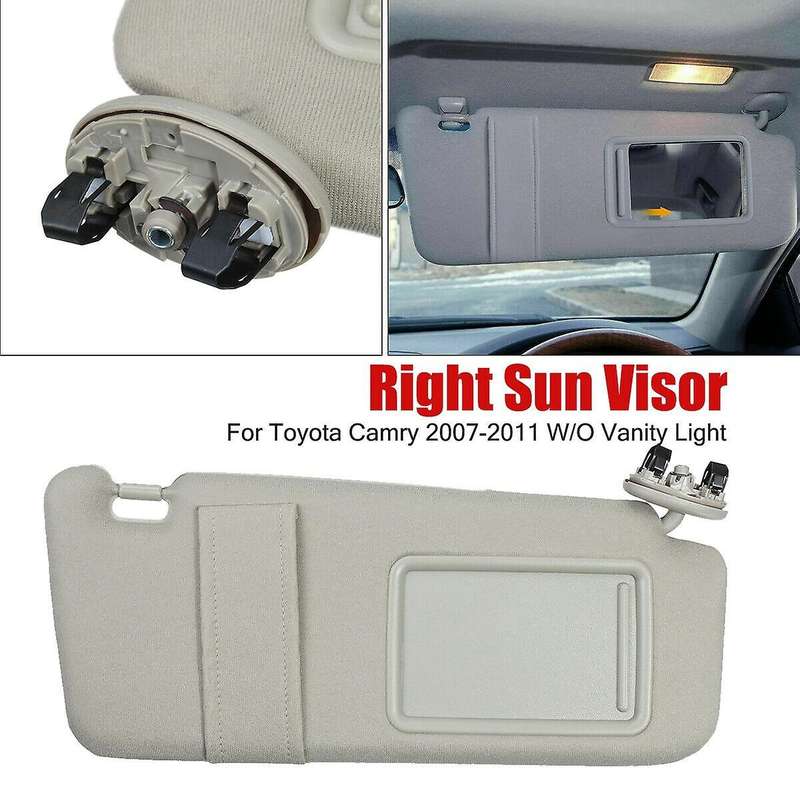 Passenger Side Beige Sun Visor for 2006-2011 without Sunroof 74310-06750-E0 7431006750E0