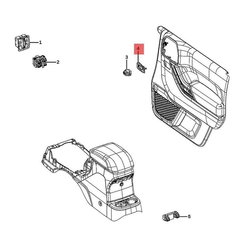 Passenger Side Door Lock Switch Bezel 68185910aa for Wrangler Jk J3 2011-2018 Right Door Switch Fra