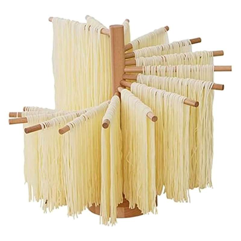 Pasta Drying Rack, Wood Pasta Dryer Rack, Collapsible Spaghetti Noodle Dryer, Pasta Hanger Rack with