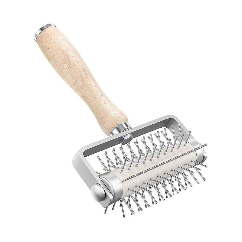 Pastry Roller with Stainless Steel Spikes Pizza Tool,prevents Dough From Blistering,pizza Making Ac