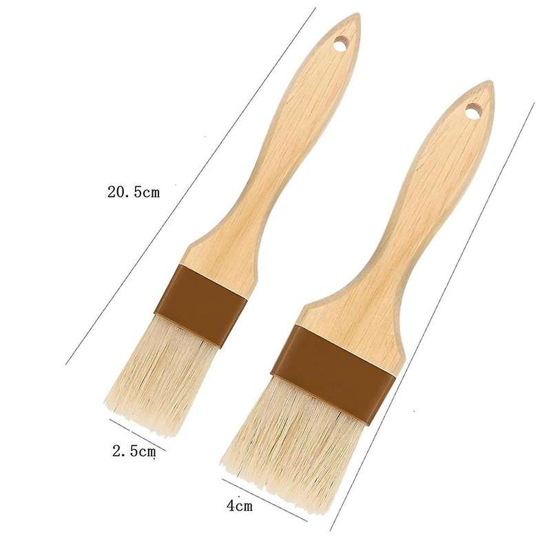 Pastry Brush,Basting Brush for Cooking,Natural Bristle BBQ Brush for Oil & Sauce,Wooden Handle Food