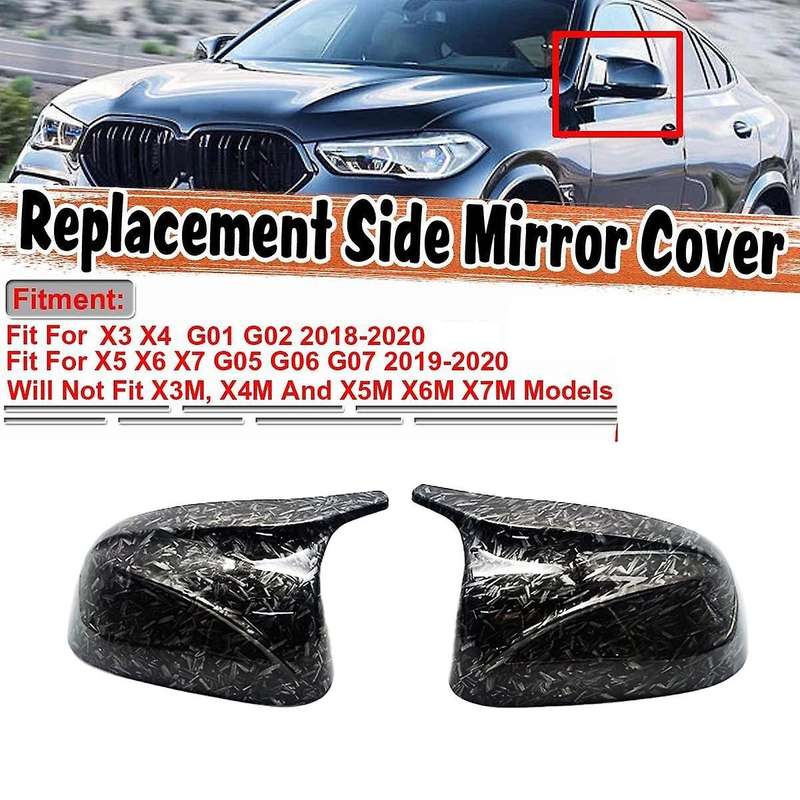 Pattern Ox Horn Side Door Rearview Mirror Cover Cap for X3 X4 X5 G01 G02 G05 Rear View Mirror Cover