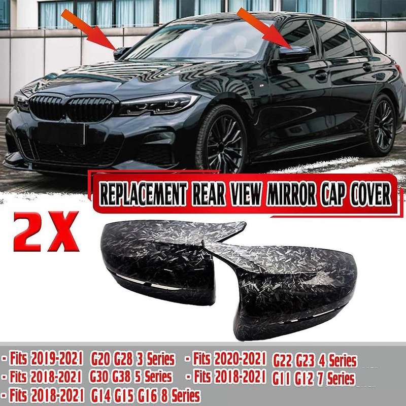 Pattern Ox Horn Side Door Rearview Mirror Cover Cap for 4 5 7 8 Series G30 G11 G12 Mirror Cover Repl