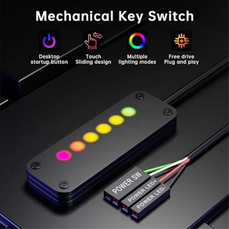 PC Power Control Touch Sliding Control PC Power Desktop Computer External Power SW Power LED on Off