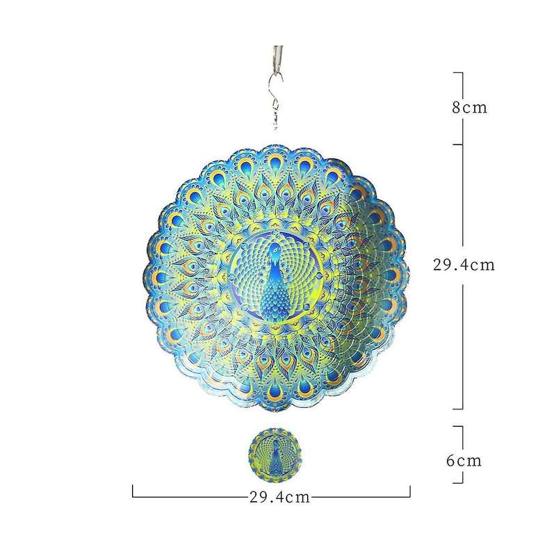 Peacocks Wind Spinner 3d Stainless Steel Hanging Whirligigs Wind Spinners for Yard and Garden,indoo