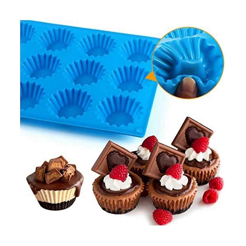 Peanut Cup Cake Mold, Silicone Mini Tart Pan for Bite Size Fat , Silicone Chocolate Candy Mold For
