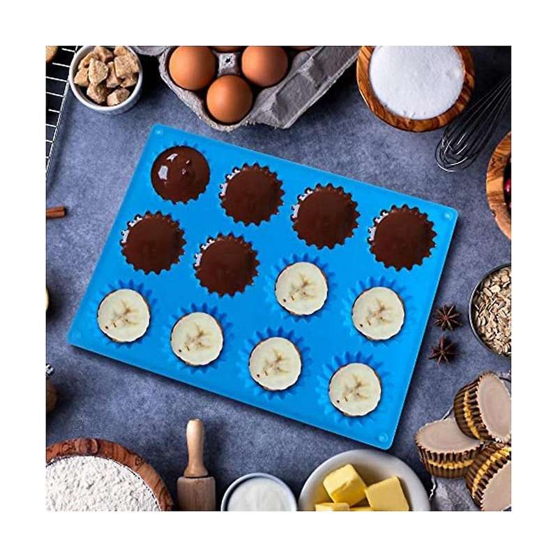 Peanut Cup Cake Mold, Silicone Mini Tart Pan for Bite Size Fat , Silicone Chocolate Candy Mold For