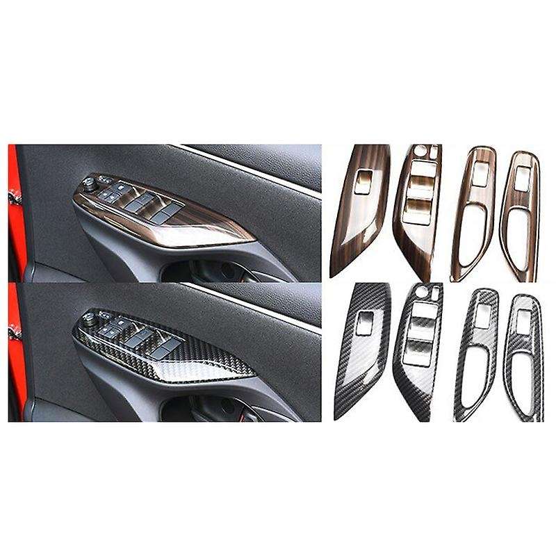Peach Wood Grain Window Glass Lift Button Trim Switch Cover Door Armrest Panel Sticker for YARiS 202