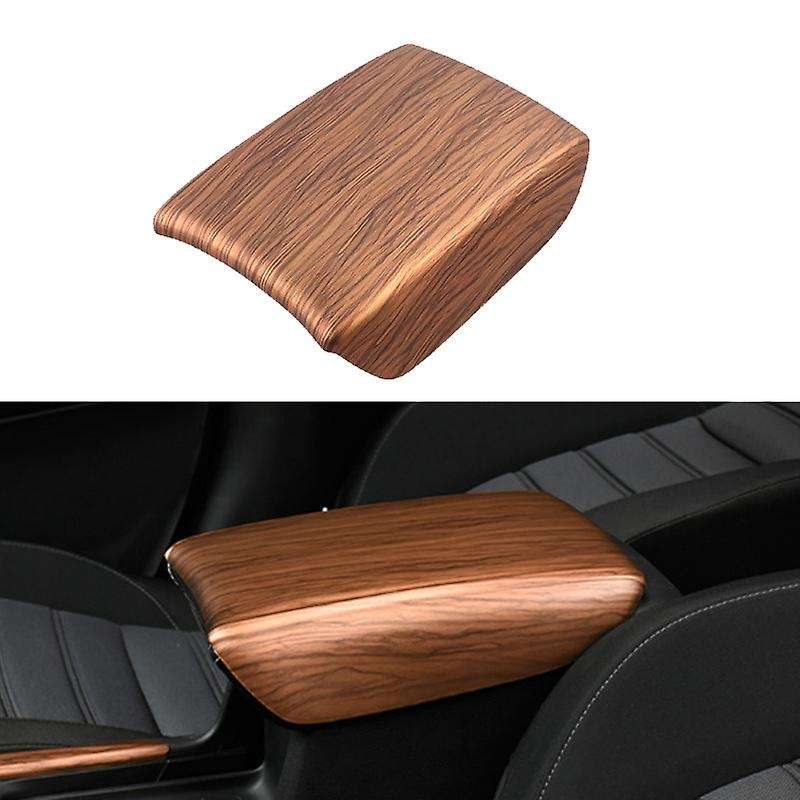 Peach Wood Grain Center Console Armrest Storage Box Panel Cover Trim for -V 2017-2020 Accessories