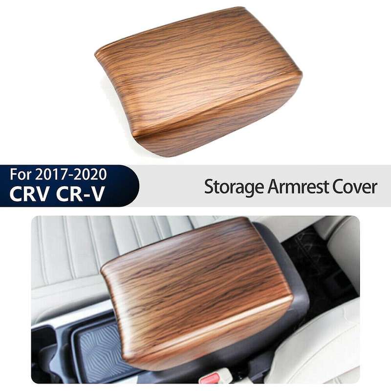 Peach Wood Grain Center Console Armrest Storage Box Panel Cover Trim for -V 2017-2020 Accessories