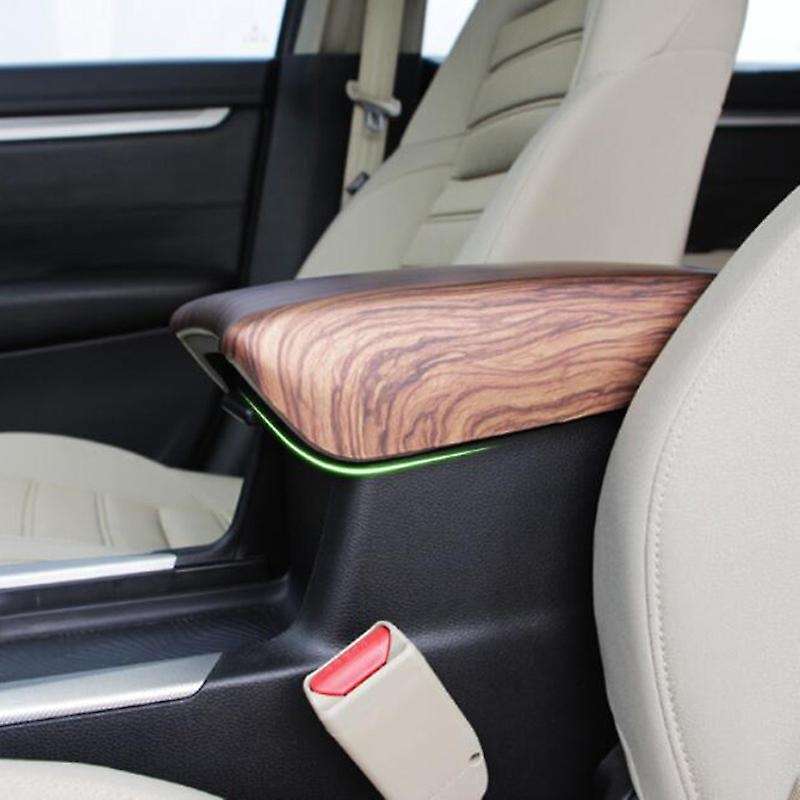 Peach Wood Grain Center Console Armrest Storage Box Panel Cover Trim for -V 2017-2020 Accessories