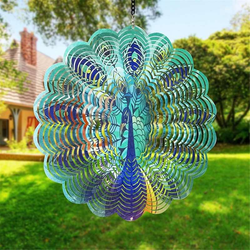 Peacocks Metal Wind Spinners - Gifts for Women Mom Grandma Wife, Hanging Wind Spinner for Outdoor &