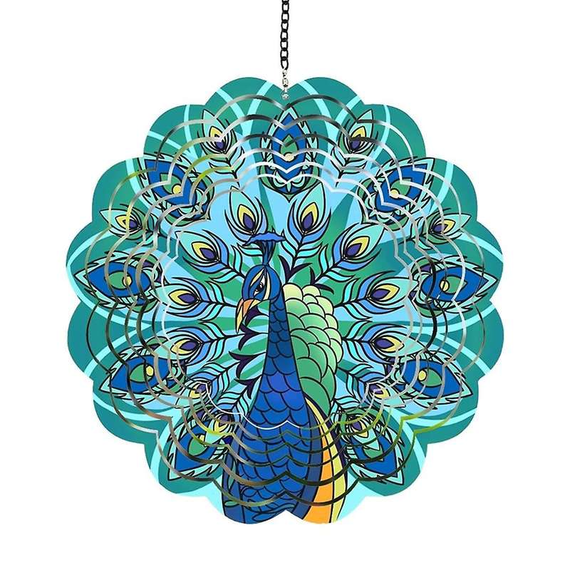 Peacocks Metal Wind Spinners - Gifts for Women Mom Grandma Wife, Hanging Wind Spinner for Outdoor &