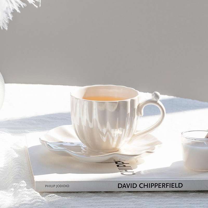 Pearl Cup Ceramic Tea Set European Luxury Exquisite Coffee Cup Plate Set Afternoon Tea Cup British S