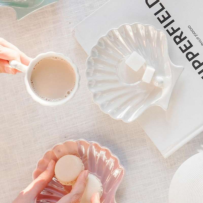 Pearl Cup Ceramic Tea Set European Luxury Exquisite Coffee Cup Plate Set Afternoon Tea Cup British S