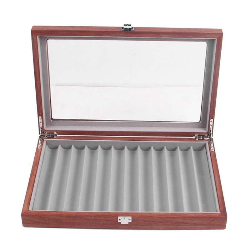 Pear Wooden Pen Display Box 12 Box Storage Visual Wear-resistant Scratch-resistant Wooden Bracket Di