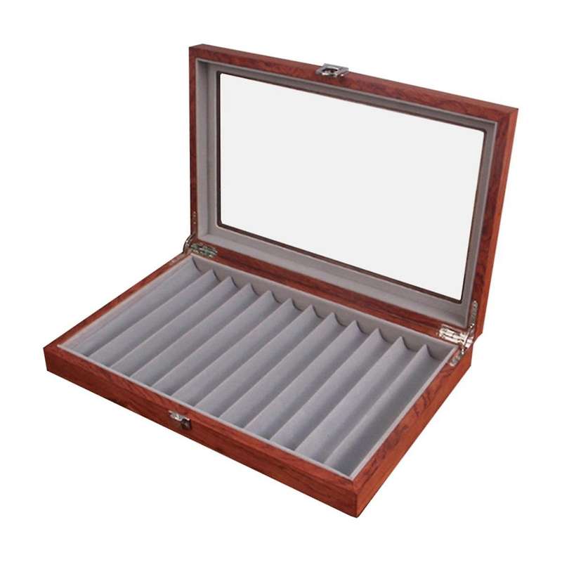 Pear Wooden Pen Display Box 12 Box Storage Visual Wear-resistant Scratch-resistant Wooden Bracket Di