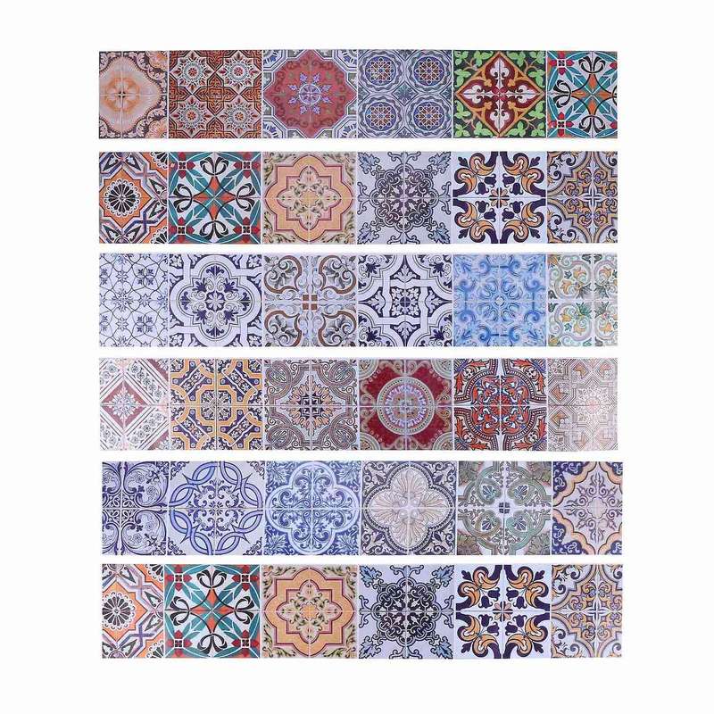 Peel and Stick Tile Backsplash Stair Riser Decals Diy Tile Decals Mexican Traditional Talavera Water