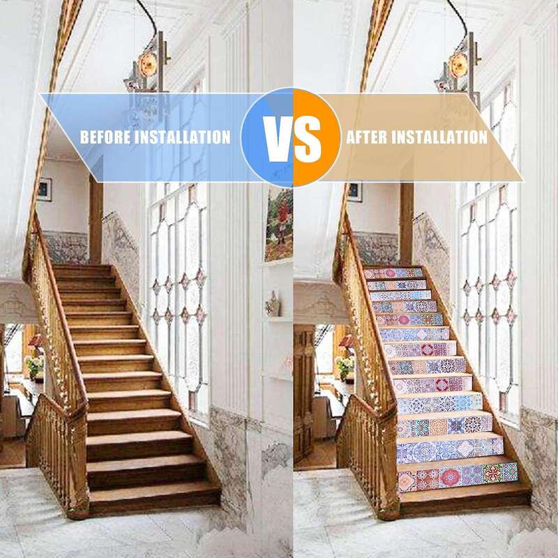 Peel and Stick Tile Backsplash Stair Riser Decals Diy Tile Decals Mexican Traditional Talavera Water