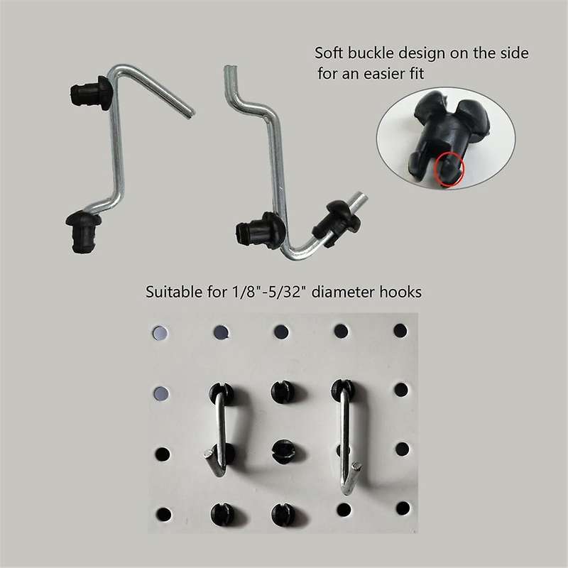 Peg Board Hook Locks,120Pc Peg Board Locks PegHook Stoppers for Stopping Hooks From Falling Off for
