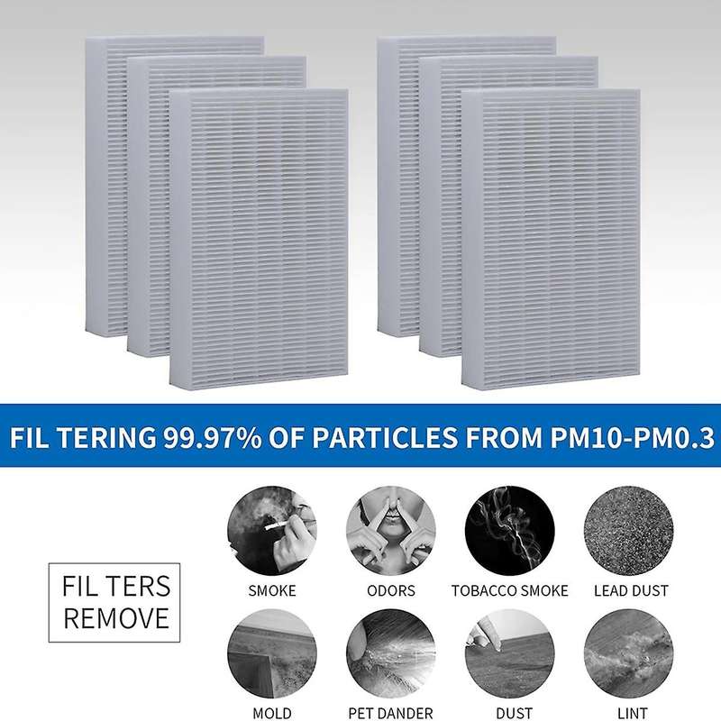 Pelano HEPA300 Filter 6-Piece HEPA R Filter Compatible with HPA300 Filter