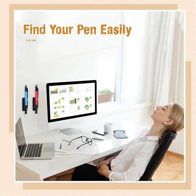 Pen Holder Set Of 15,adhesive Pen Holder for Desk Or Any Surface, Pencil Holder & Marker Holder, Te