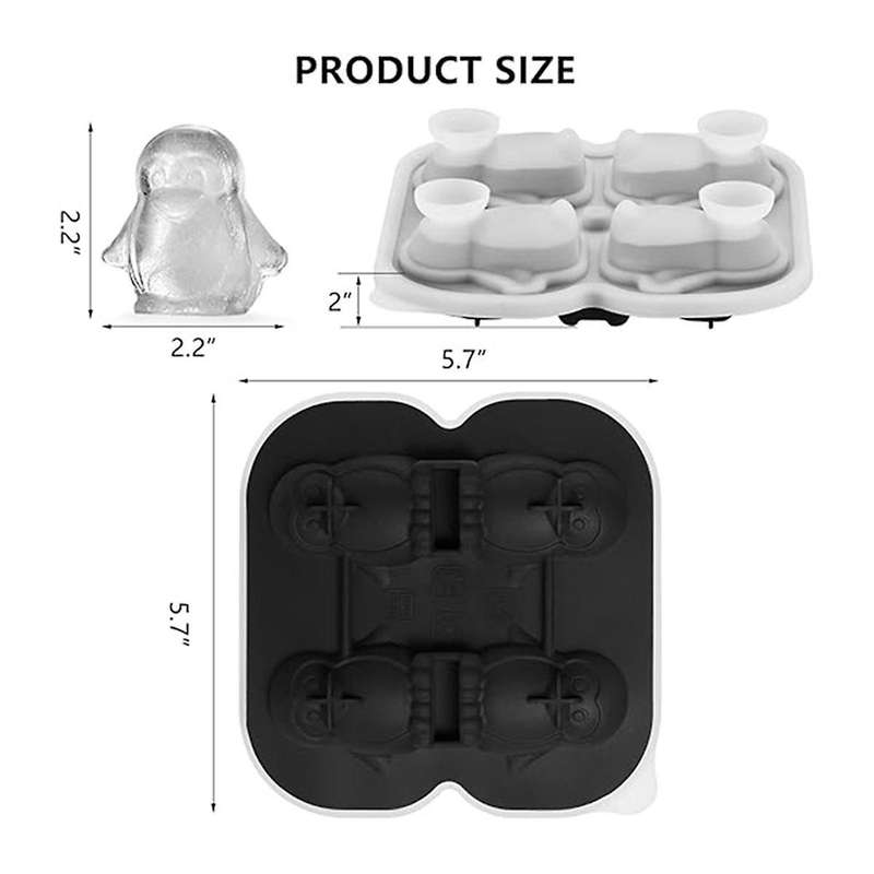 Penguins Ice-cube Tray Fun Shapes, Odd Novelty Cute Penguin Gifts, 2.2inch -silicone Whiskey Ice Mo